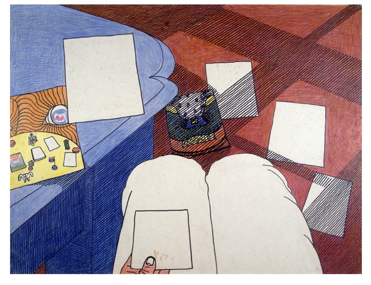 Anna Oppermann, Untitled, ca. 1968/69, mixed media on cardboard